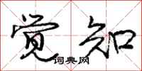 庞中华觉知行书怎么写