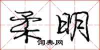 庞中华柔明行书怎么写