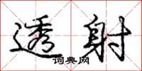 庞中华透射行书怎么写