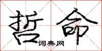 庞中华哲命行书怎么写