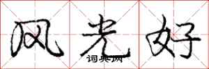 庞中华风光好行书怎么写