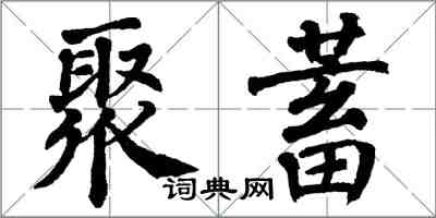 翁闿运聚蓄楷书怎么写