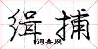 庞中华缉捕行书怎么写