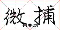 庞中华微捕行书怎么写