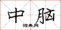 袁强中脑楷书怎么写
