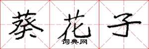袁强葵花子楷书怎么写