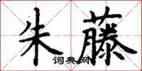 丁谦朱藤楷书怎么写
