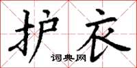 丁谦护衣楷书怎么写