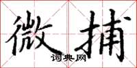 丁谦微捕楷书怎么写