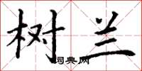 丁谦树兰楷书怎么写