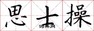 丁谦思士操楷书怎么写