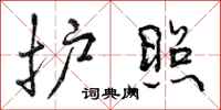 曾庆福护照行书怎么写