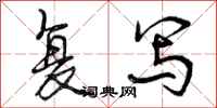 曾庆福复写行书怎么写