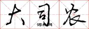 曾庆福大司农行书怎么写