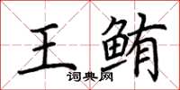 荆霄鹏王鲔楷书怎么写