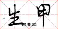 曾庆福生甲行书怎么写