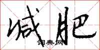 钱沛云减肥行书怎么写