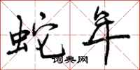 曾庆福蛇年行书怎么写