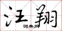 曾庆福汪翔行书怎么写