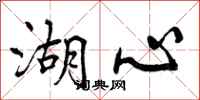 曾庆福湖心行书怎么写