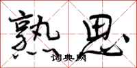 曾庆福熟思行书怎么写