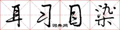 曾庆福耳习目染行书怎么写