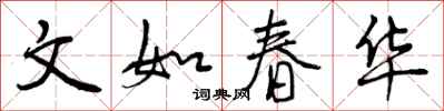 曾庆福文如春华行书怎么写