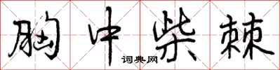 曾庆福胸中柴棘行书怎么写