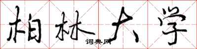 曾庆福柏林大学行书怎么写