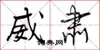 曾庆福威肃行书怎么写