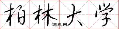 钱沛云柏林大学行书怎么写