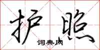 荆霄鹏护照行书怎么写