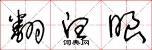 王冬龄翻白眼草书怎么写