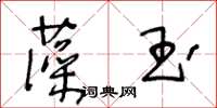王冬龄藻玉草书怎么写
