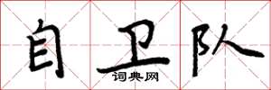 周炳元自卫队楷书怎么写