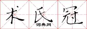 黄华生术氏冠楷书怎么写