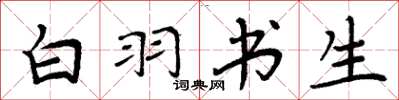周炳元白羽书生楷书怎么写
