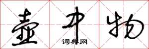 王冬龄壶中物草书怎么写