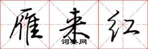荆霄鹏雁来红行书怎么写