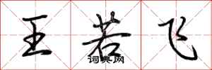 荆霄鹏王若飞行书怎么写