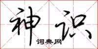 荆霄鹏神识行书怎么写