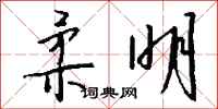 钱沛云柔明行书怎么写