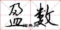 钱沛云盈数行书怎么写