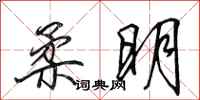 田英章柔明行书怎么写