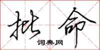 田英章批命行书怎么写