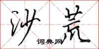 田英章沙荒行书怎么写