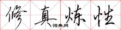 田英章修真炼性行书怎么写