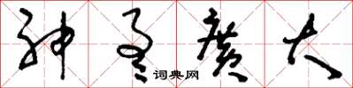 刘少英神通广大草书怎么写
