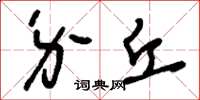 刘少英介丘草书怎么写