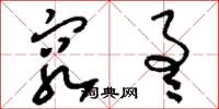 刘少英穷通草书怎么写